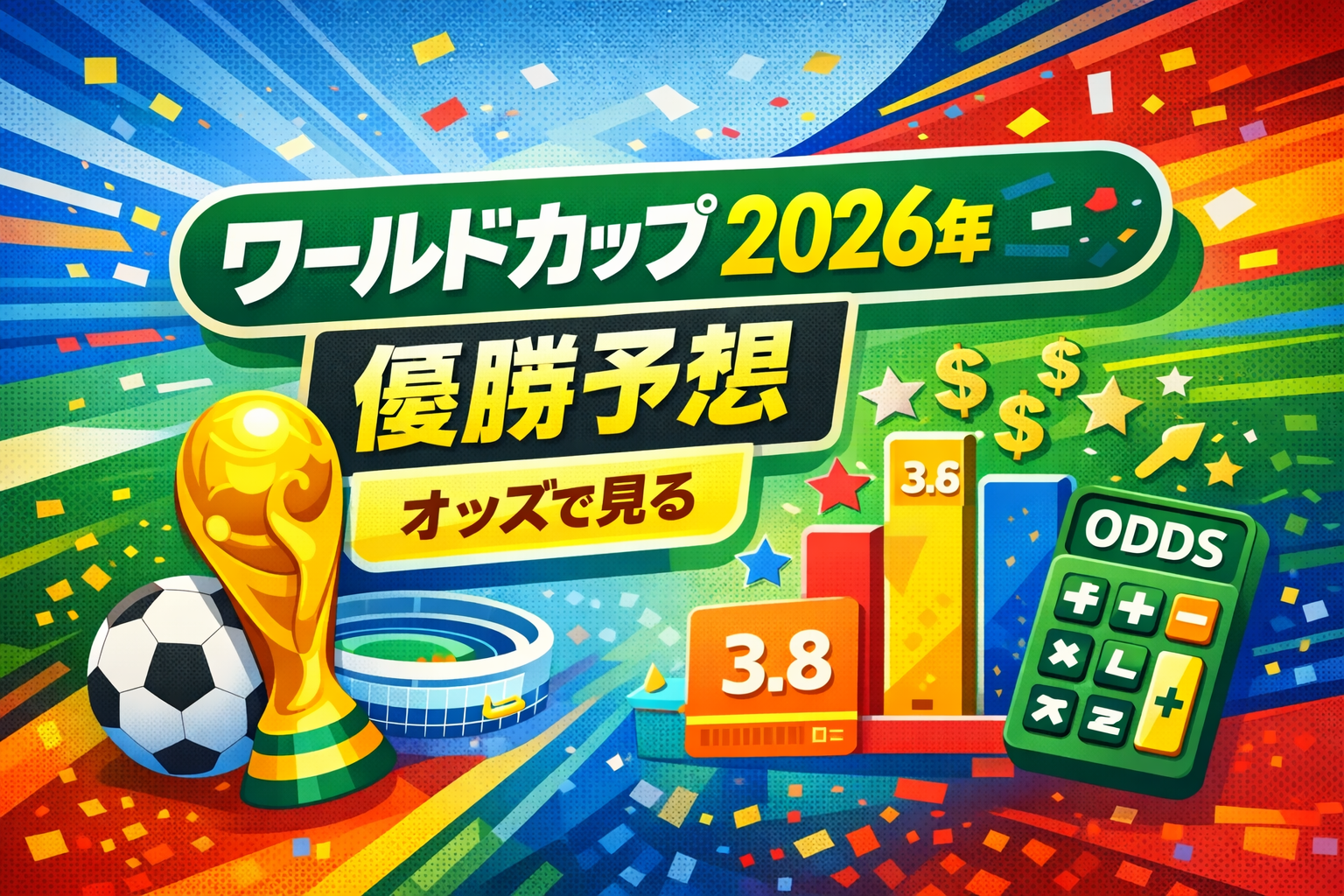 ワールドカップ 2026年 優勝予想 オッズで見る