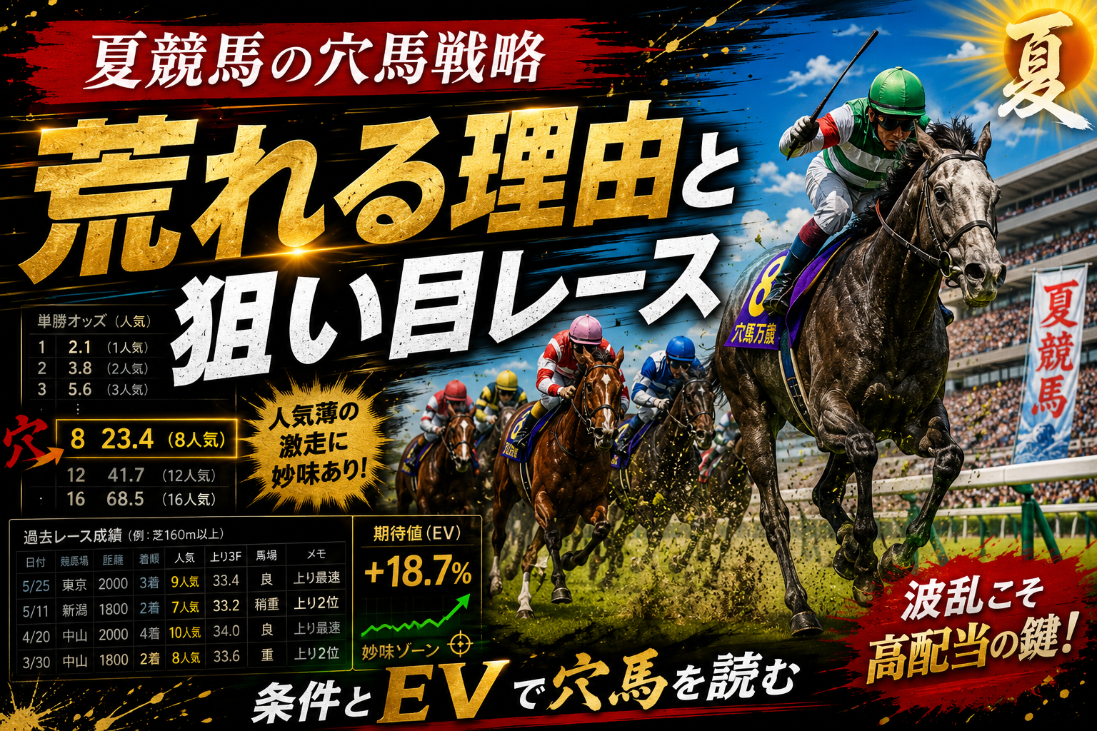 【夏競馬の穴馬戦略】荒れる理由と狙い目レース・買い方を徹底解説